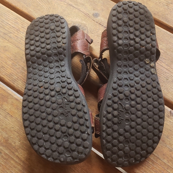 CLARKS Brown Leather Men's Keating Sporty Sandals sz 9 Style 78333 - Picture 11 of 12